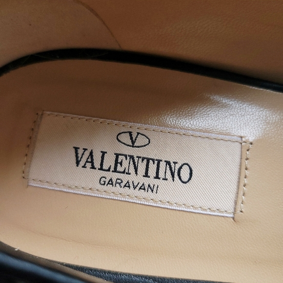 Valentino Garavani Rockstud Glitter Harness Strappy Leather Ballerina Fl… - Picture 6 of 12